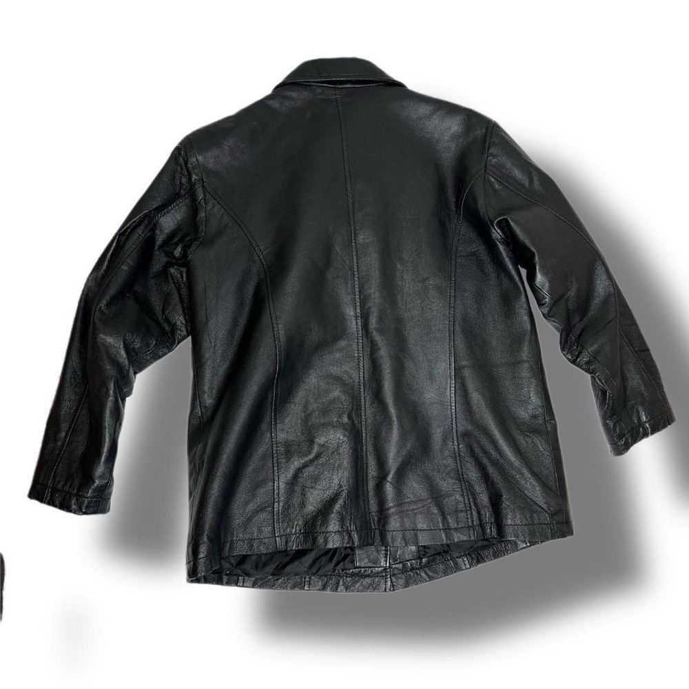 Vintage Serge Platini Leather Jacket Size 1X Milan Italy - Picture 2 of 7